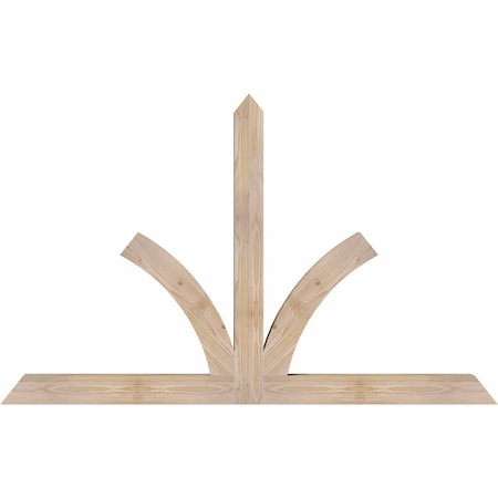 Ekena Millwork Richland Smooth Timber Gable Bracket, Douglas Fir, 60"W x 38"H x 3 1/2"D x 3 1/2"F, 15/12 Pitch GBW060X38X0404RIC00SDF